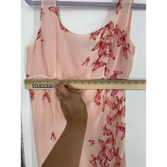 Vintage Y2K Slip Pink Butterfly Fairy Midi Lana Soft Girl Effy Whimsical Dress - Picture 5 of 12